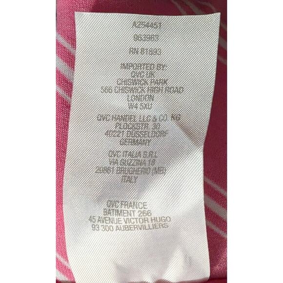 Susan Graver Liquid Knit Top Plus Size 3X XXX Striped PInk White Short Sleeves - Picture 4 of 5